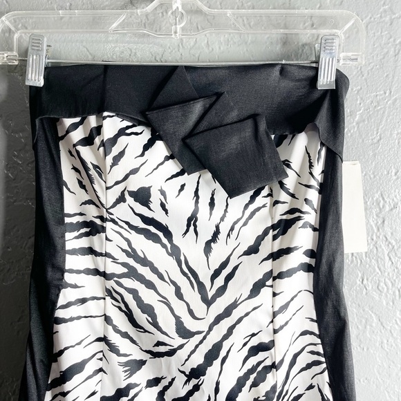 Jessica McClintock women size 2 zebra print zigzag flap cocktail dress. - Picture 6 of 10